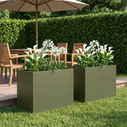 Vaso da giardino 2 pz Verde Oliva 60 x 40 x 50 cm 8005701