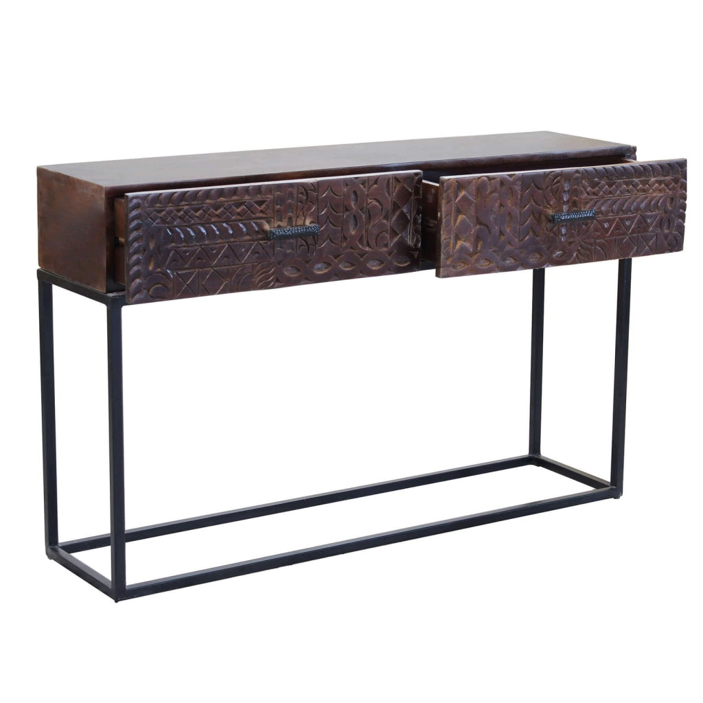 Consolle per Ingresso con decoro in Legno Metallo cm 120x30x76 - WILBUR
