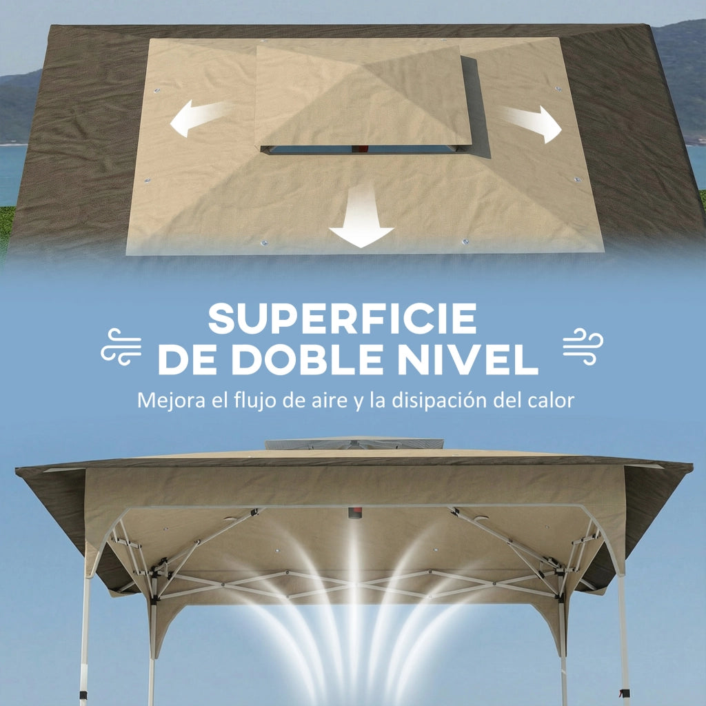 Tenda da giardino pieghevole ¨C zephmum ¨C caqui 3.5x3.5 m