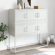 Credenza-Buffet-Armadio da cucina Bianca 100,5x39x107 cm in Acciaio 648254