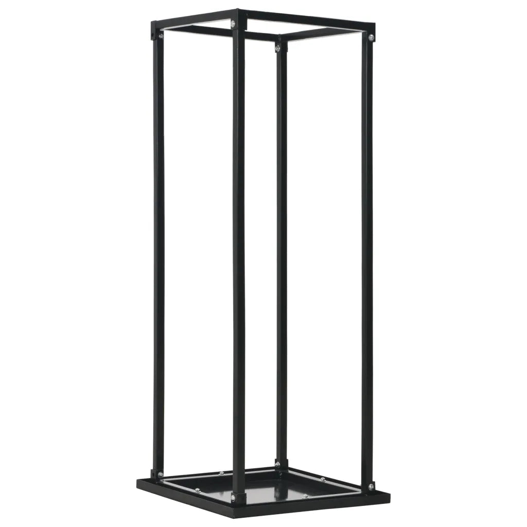 Rastrelliera per Legna da Ardere Base Nera 37x37x113cm Acciaio cod mxl 6445