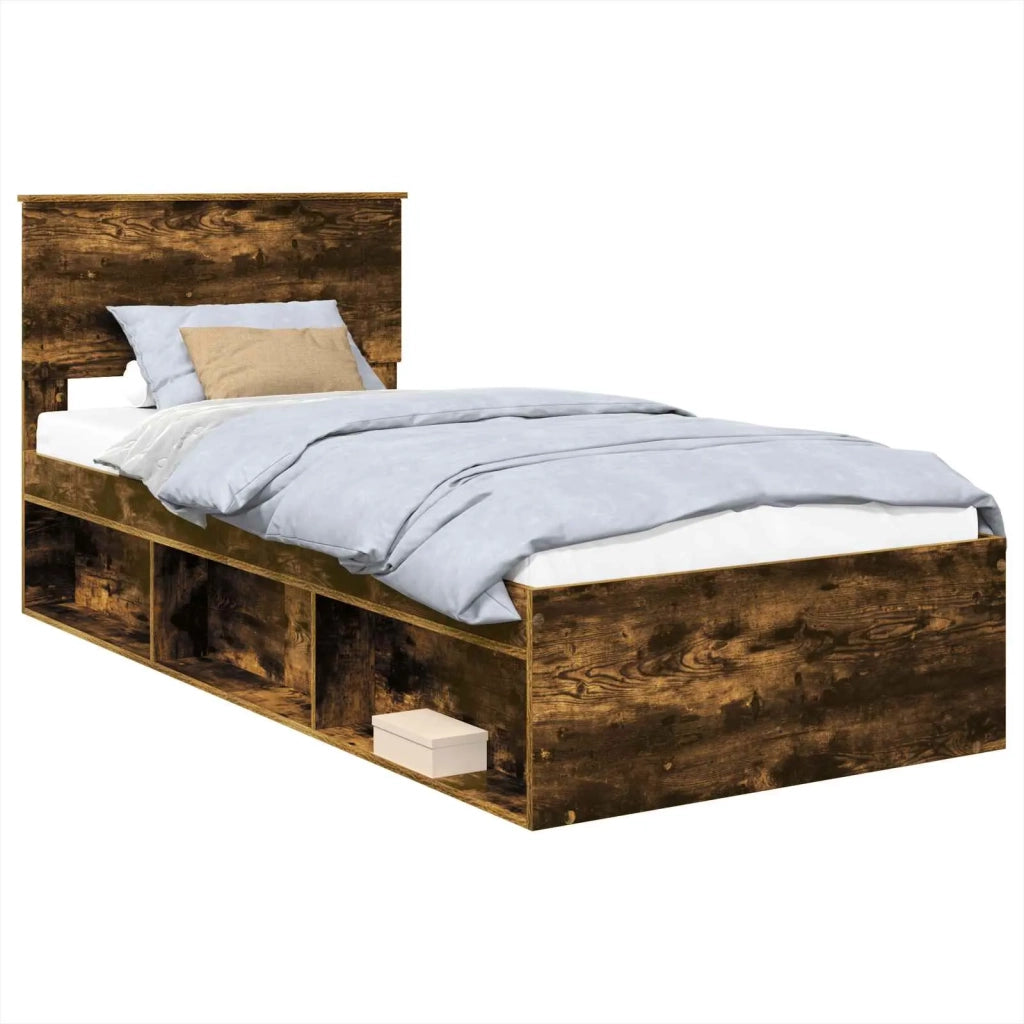 Struttura del letto Rovere fumé 75 x 190 cm Legno multistrato