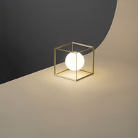 Lampada Da Scrivania Contemporanea Cube Metallo Oro 1 Luce G9