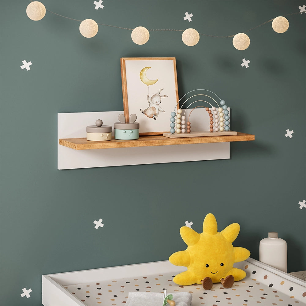 Vitalispa Scaffale a muro per bambini Bianco/Artisan 70 x 20 cm