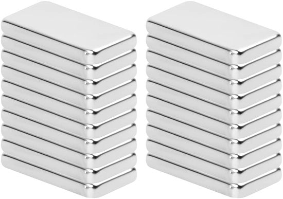 Magneti Quadrati Forti 20 * 10 * 3mm Magneti di Neodimio, 20 Unità Piccoli Magneti Ultraforti di Terra Rara Plastici Quadrati per Bordo Magnetico Cucina Scuola