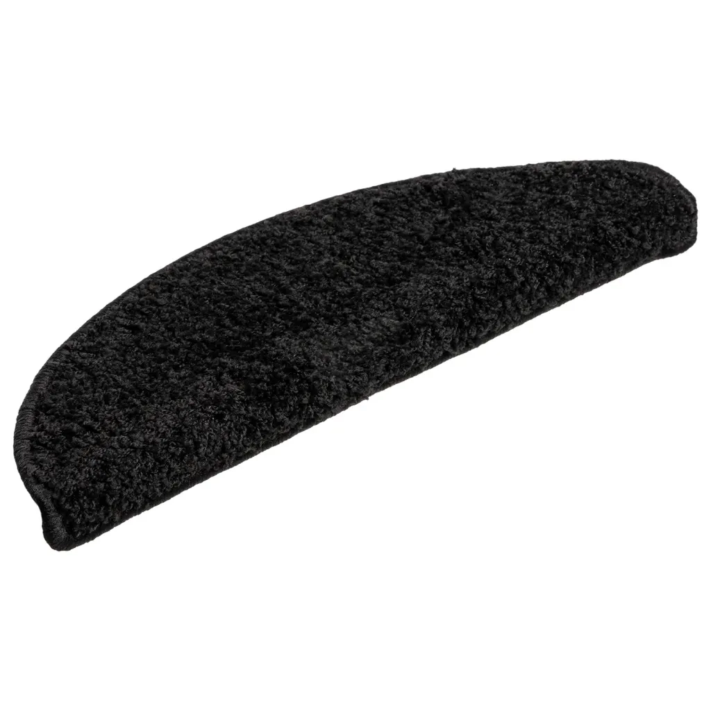 Tappetini per scale 10 pz 56x17x3 cm Nero Semicircolari 149785