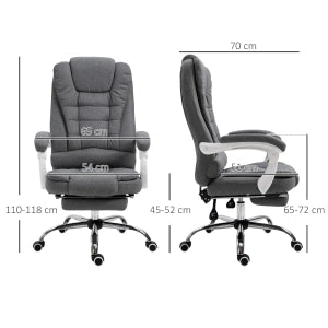 SEDIA UFFICIO Altezza regolabile 110-118 cm Grigio in ferro con poggiapiedi