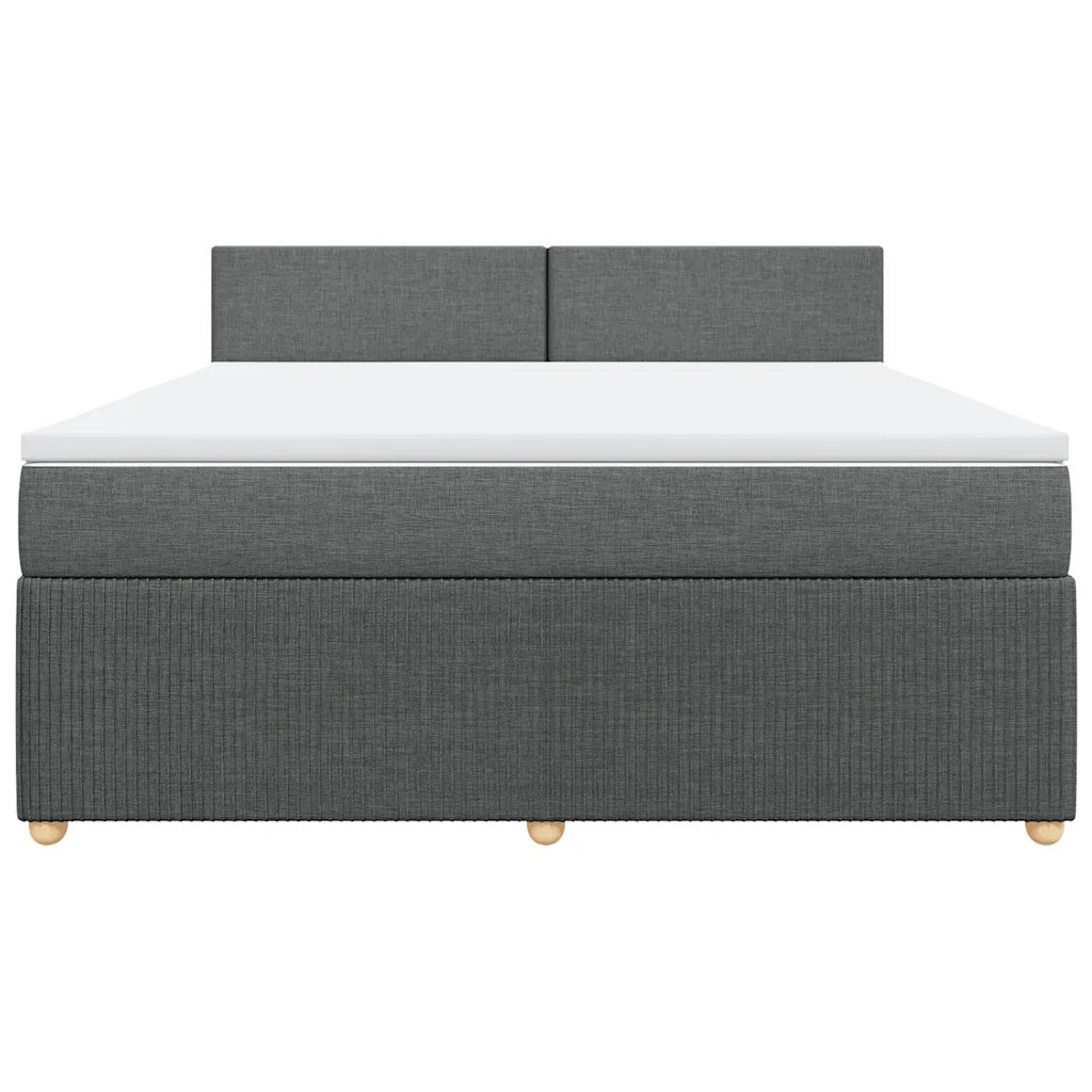 Giroletto a Molle con Materasso Grigio Scuro 180x200 cm Tessuto 3287529