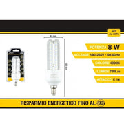 Trade Shop - Lampadina Led 3u E14 8 W Luce Fredda 6500k Naturale 4000k Calda 3000k 48d 3u03t - -bianco Naturale      -