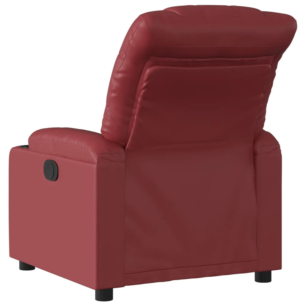 Poltrona | Sedia Relax Reclinabile Rosso Vino in Similpelle