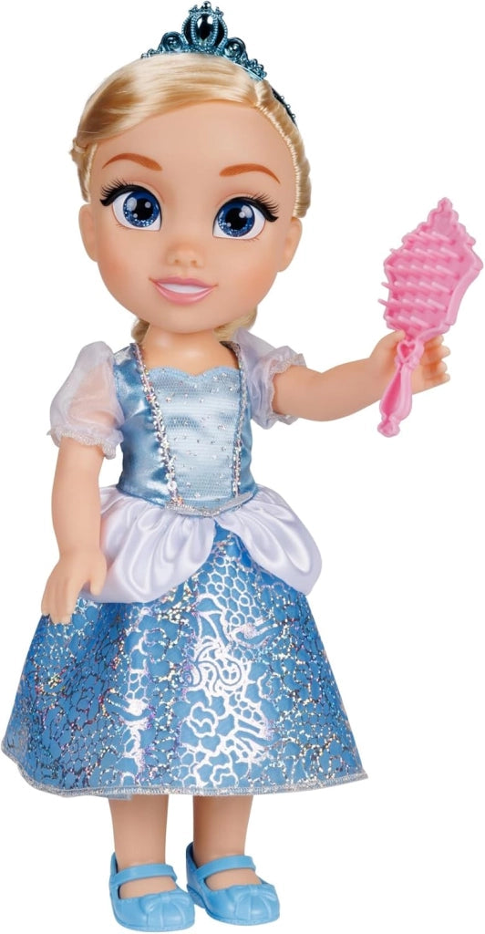 Disney Princess ? bambola 38 cm di Cenerentola, con i suoi abiti iconici arricchiti da dettagli glitterati, tiara scinti
