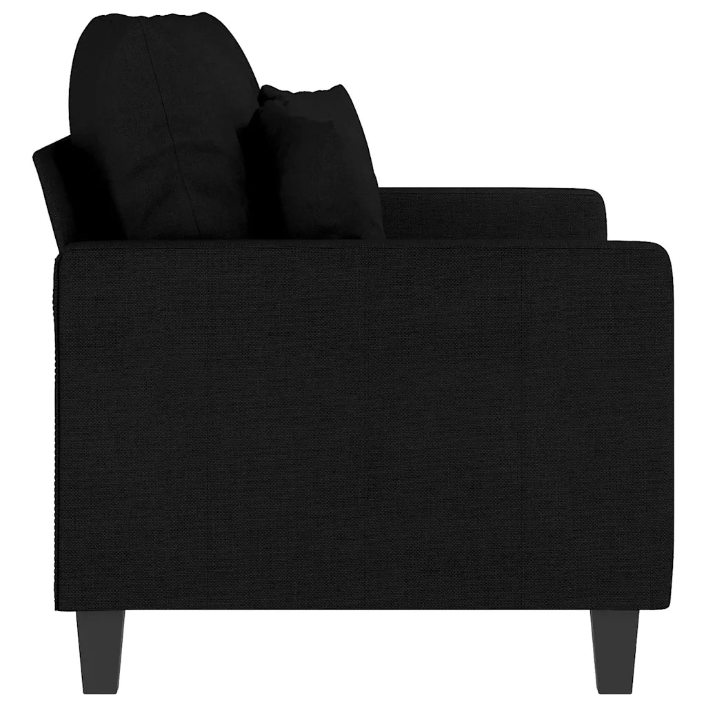 Divano a 2 Posti Nero 120 cm in Tessuto 359263