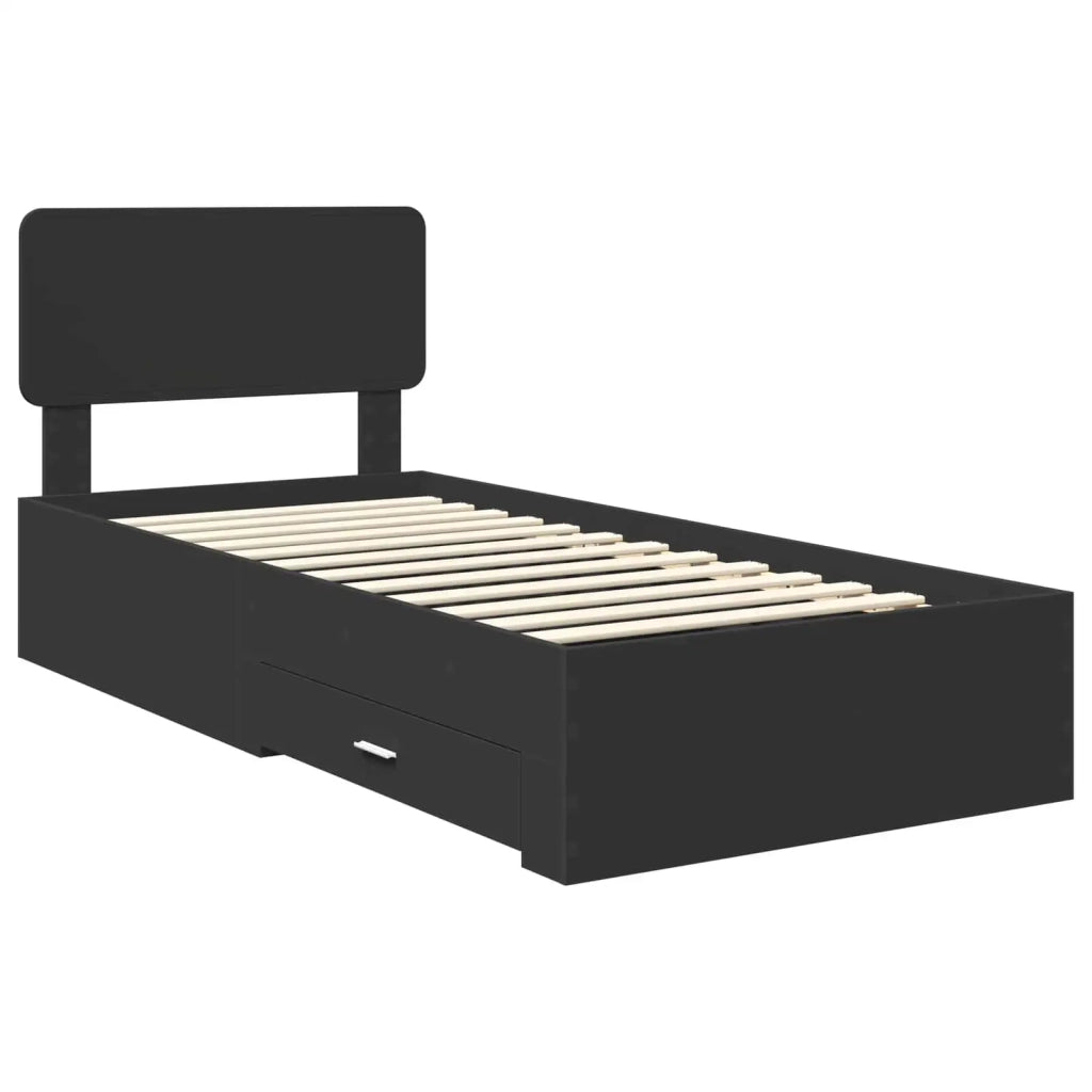 Struttura del letto Nero 75 x 190 cm Legno multistrato