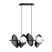 Lampada a sospensione Drifton in acciaio nero e vetro