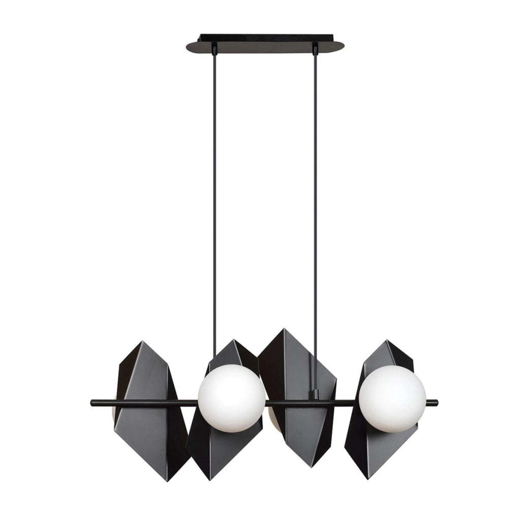 Lampada a sospensione Drifton in acciaio nero e vetro