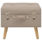 Sgabello con Contenitore 40 cm in Tessuto Beige 247518