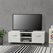 Mobile Porta TV Laugar a 2 Ante e Scomparti 120 x 40 x 38 cm - Bianco [en.casa]