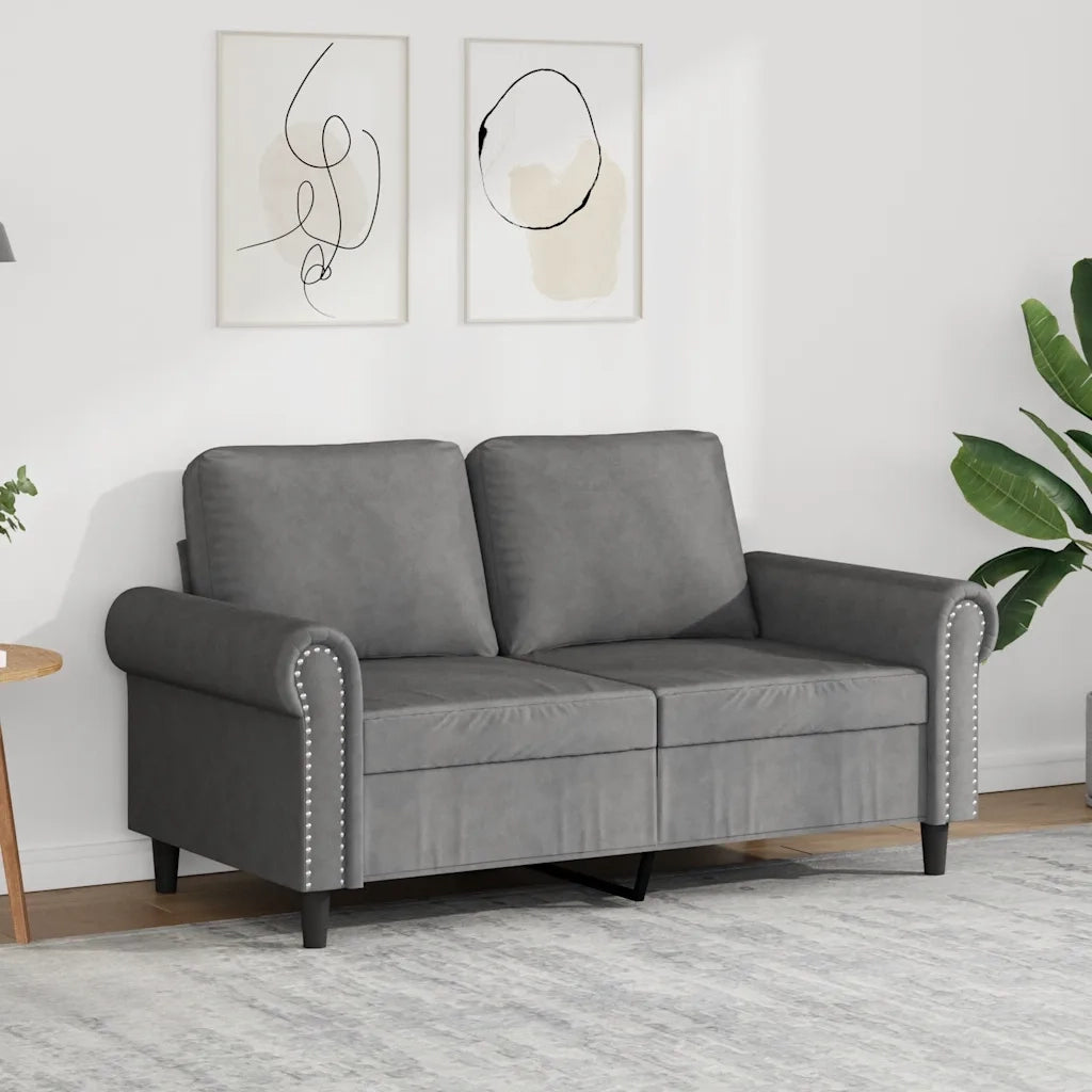 Divano a 2 Posti grigio scuro 120 cm in Velluto 359520