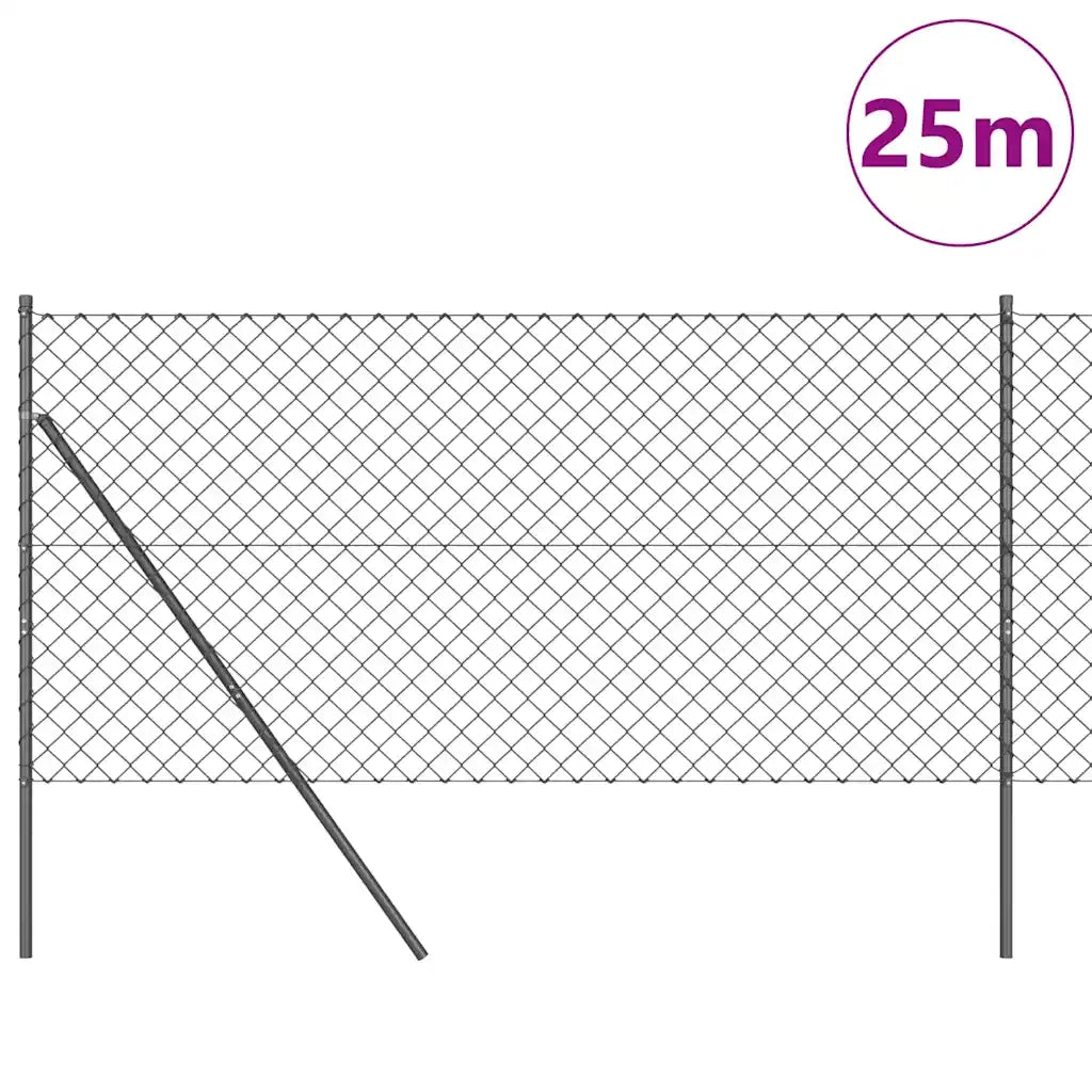Palo della recinzione Grigio 25 x 1 m (rete 60 x 60 mm) Acciaio