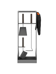 Set attrezzi per camino 3 pezzi in acciaio e legno Nero - Set 5 SL