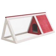 Conigliera per piccoli animali 98 x 50 x 41 cm legno rosso e bianco 02_0000615