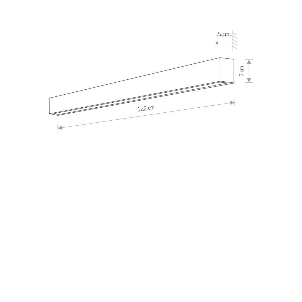 Applique LED Nowodvorski Straight 7595 nera acciaio 122cm