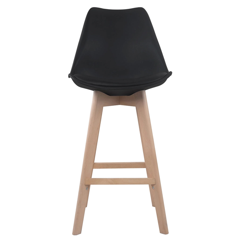 Set di 2 sgabelli scandinavi SVEN neri con cuscino