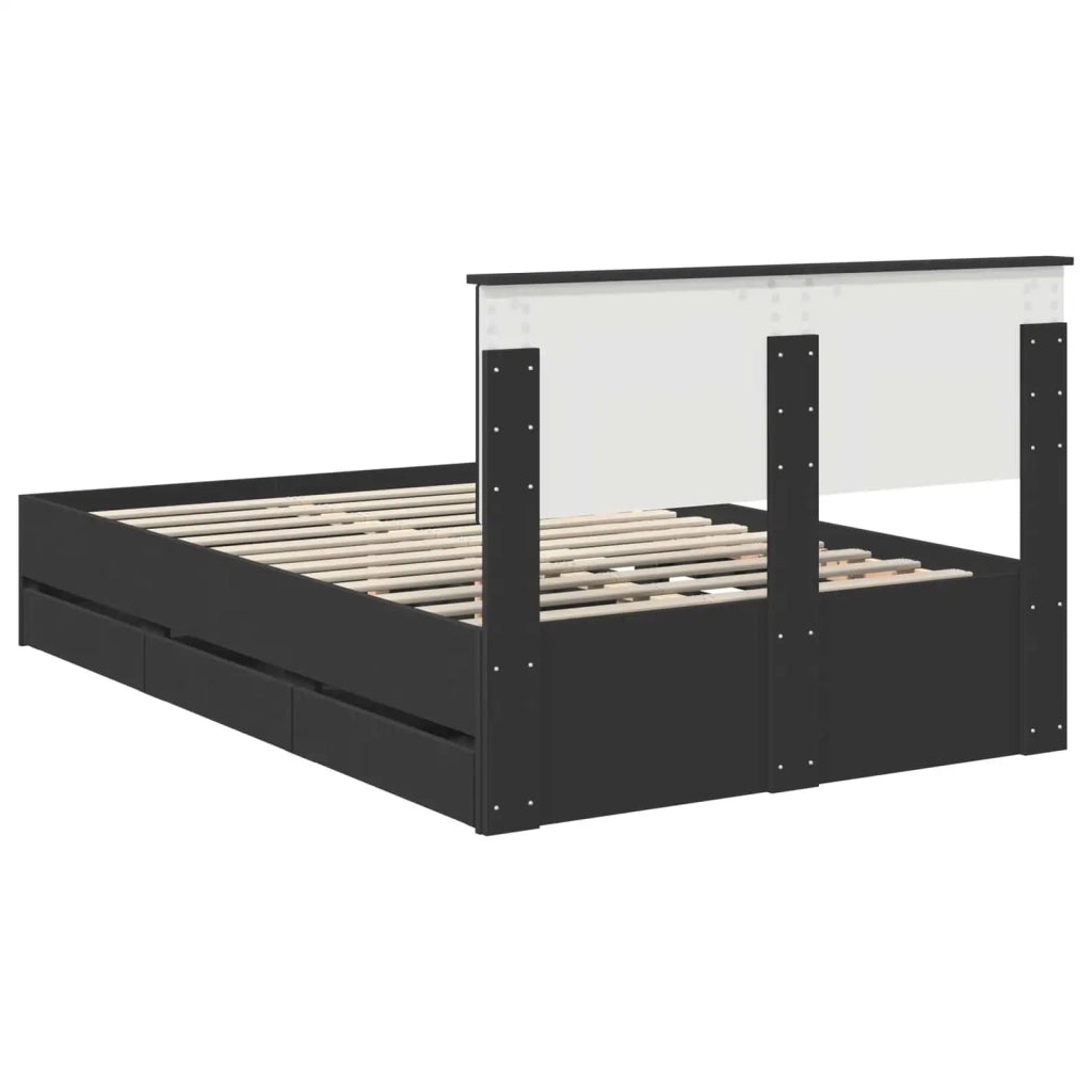 Struttura del letto Nero 120 x 190 cm Legno Ingegnerizzato