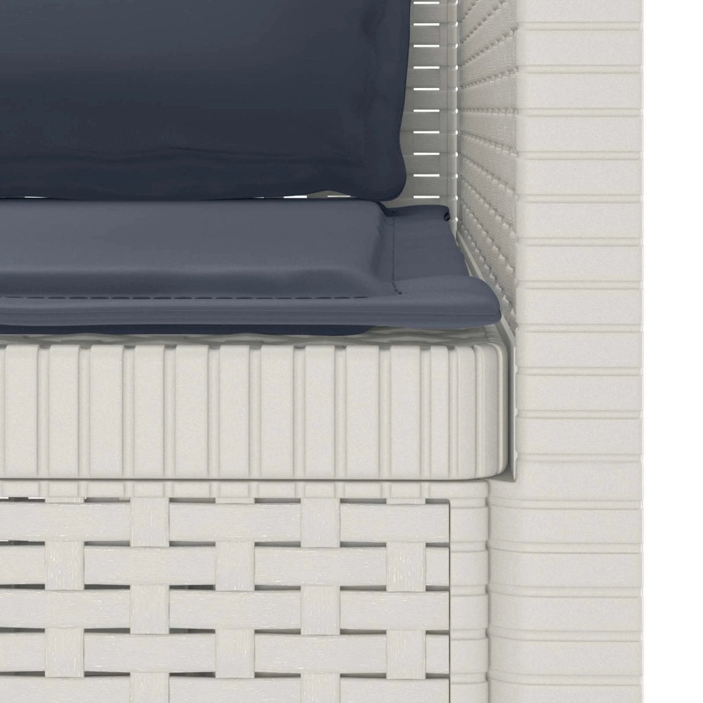 Sedia da giardino-Poltrona a 1 Posto con Cuscini Aspetto Rattan PP Bianco 343301