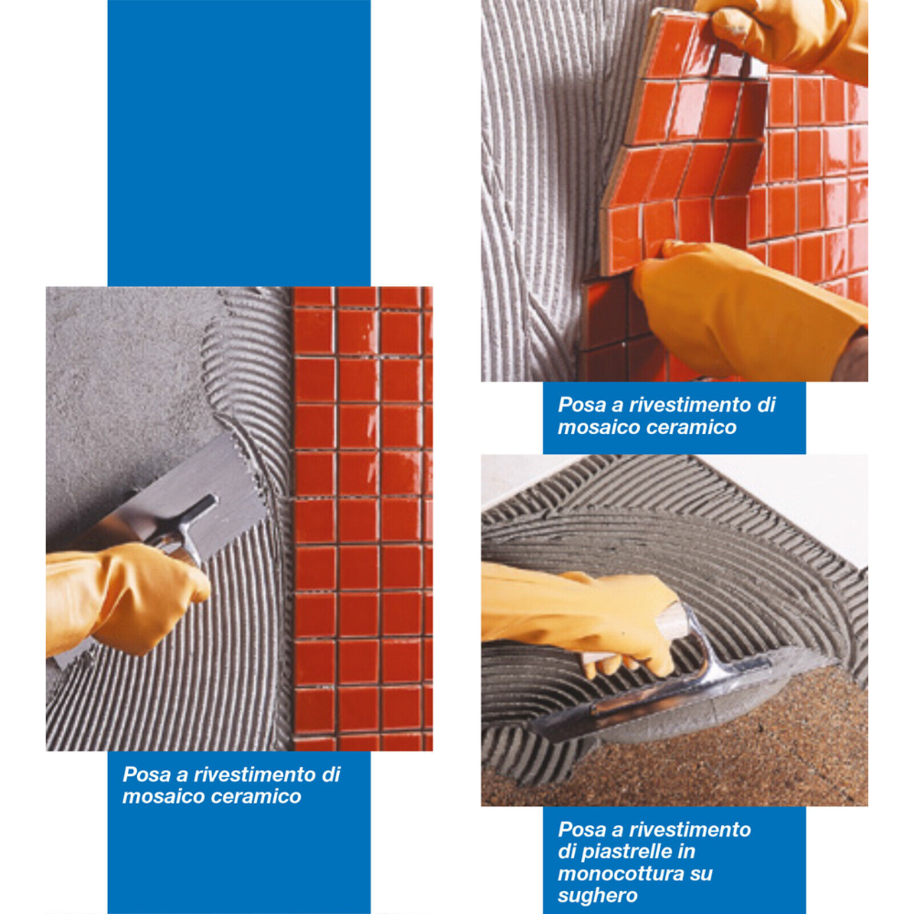 Adesivo per piastrelle kerabond colore grigio da 5 kg