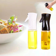 Set di due olierefrigeranti da 300 ml, olierefrigeranti per la cucina, dispenser di olio in vetro, flaconi di olierefrigeranti, olierefrigeranti per l'olio di cottura, flaconi di olierefrigeranti per l'olio di cottura per olio e aceto, nero, bianco