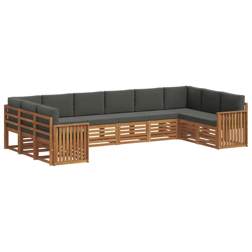 Set divano sezionale con cuscino 10 pcs Naturale e Antracite