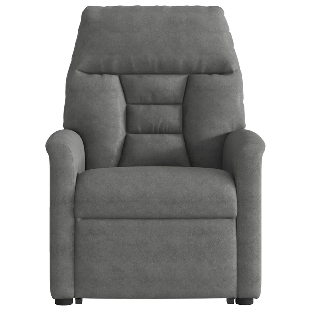Poltrona a Rialzo Massaggi Reclinante Grigio Scuro Microfibra 3303096