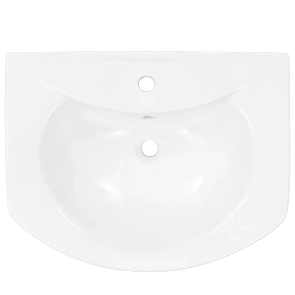 Lavandino a Colonna in Ceramica Bianca 650x520x200 mm 143001