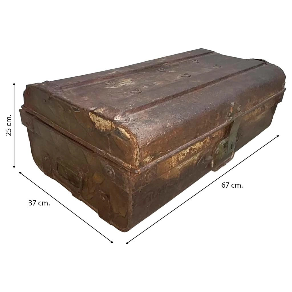 Valigia artigianale in metallo, 67x37x25h cm