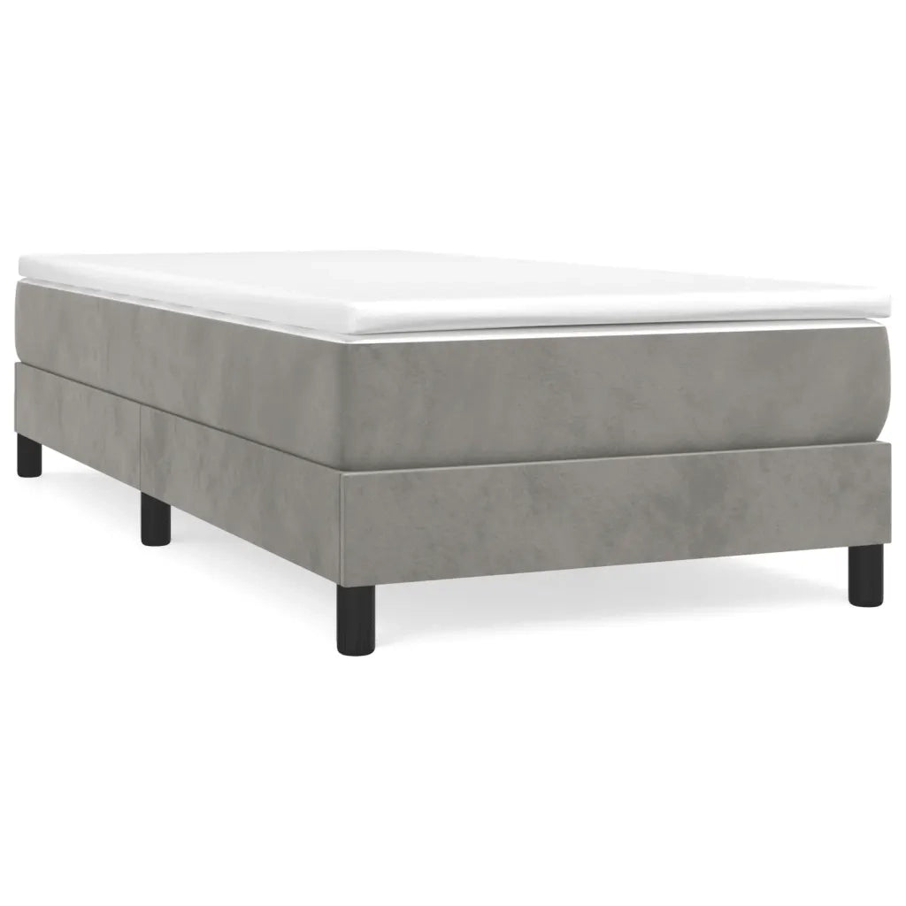 Struttura Letto a Rete a Molle-Giroletto Grigio Chiaro 90x190 cm Velluto 362695