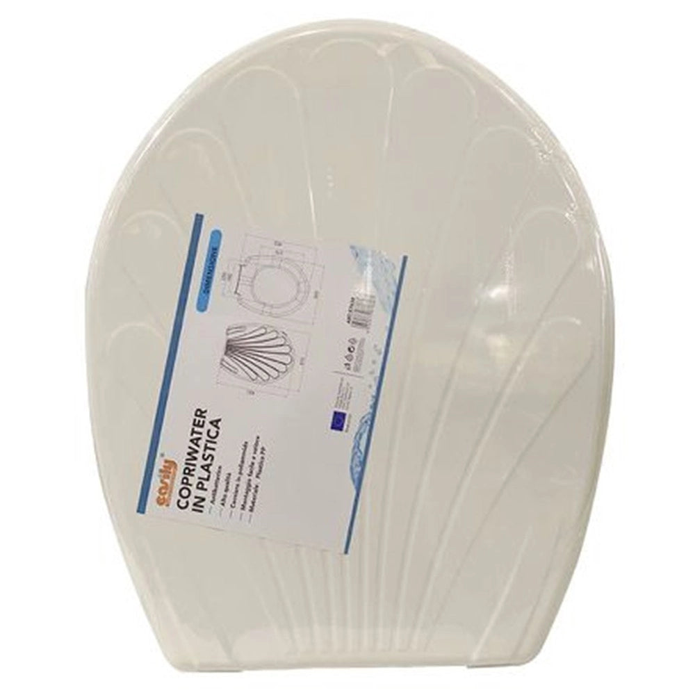 Trade Shop - Copriwater Coprivaso Sedile Wc In Plastica Tavoletta Da Bagno Dalia Bianco 87638 -