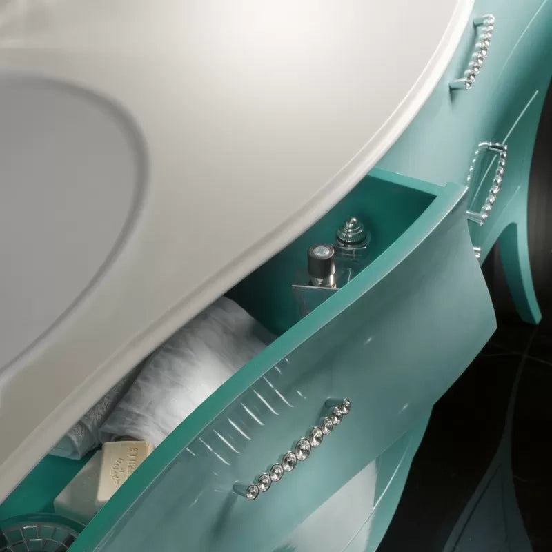 Mobile bagno con doppio lavabo - verde madreperlato 162x58x83