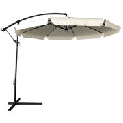 Ombrellone Giardino Decentrato 3x3 Ecru Telo con pendente Palo Alluminio Gazebo
