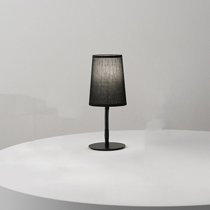 Lampada Da Scrivania Contemporanea Mash Metallo Nero Tessuto 1 Luce E14