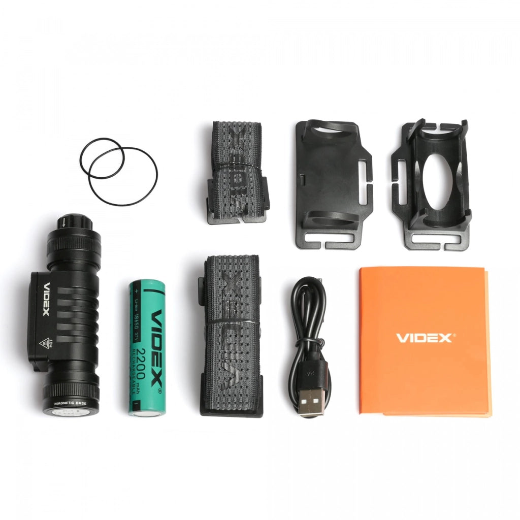 Lampada frontale Videx 20W 2000lm 150m IP67 ricaricabile
