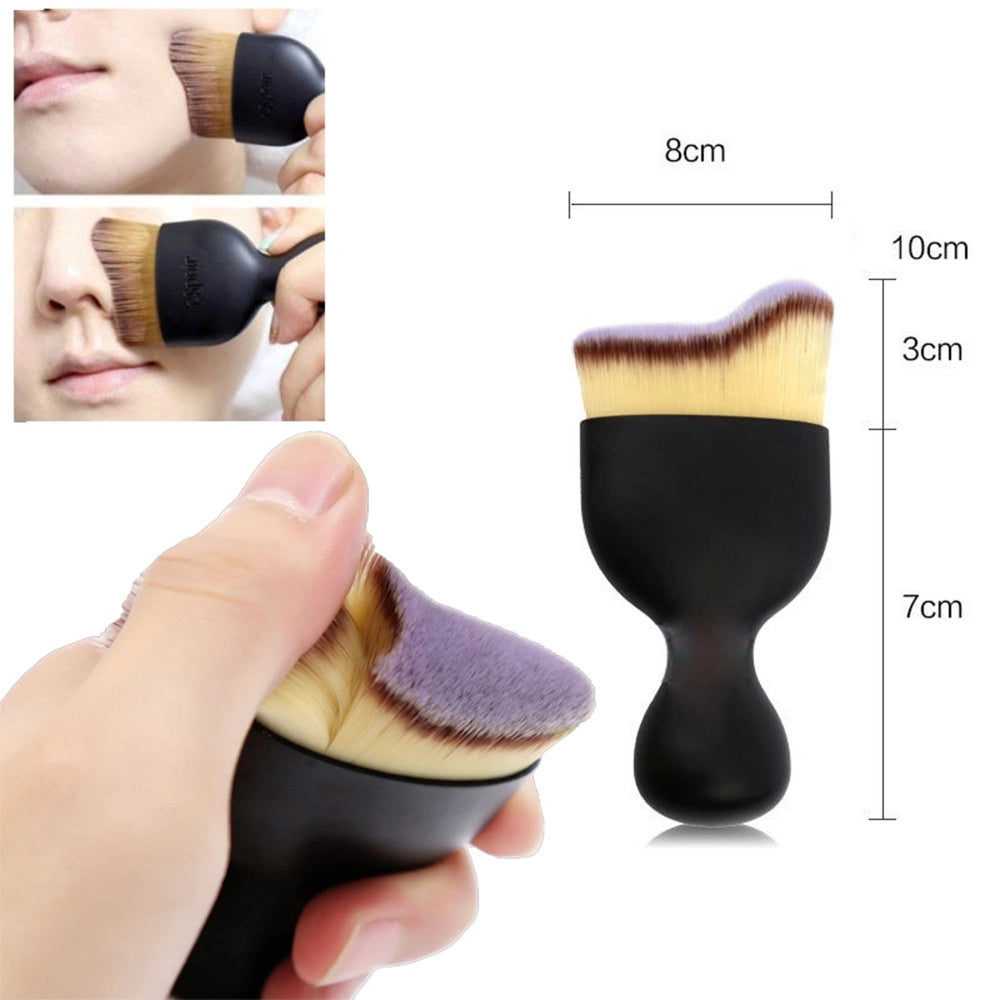 Trade Shop - Pennello Curvo Setole Folte Morbide Trucco Make Up Minerale Cipria Fard Blush -