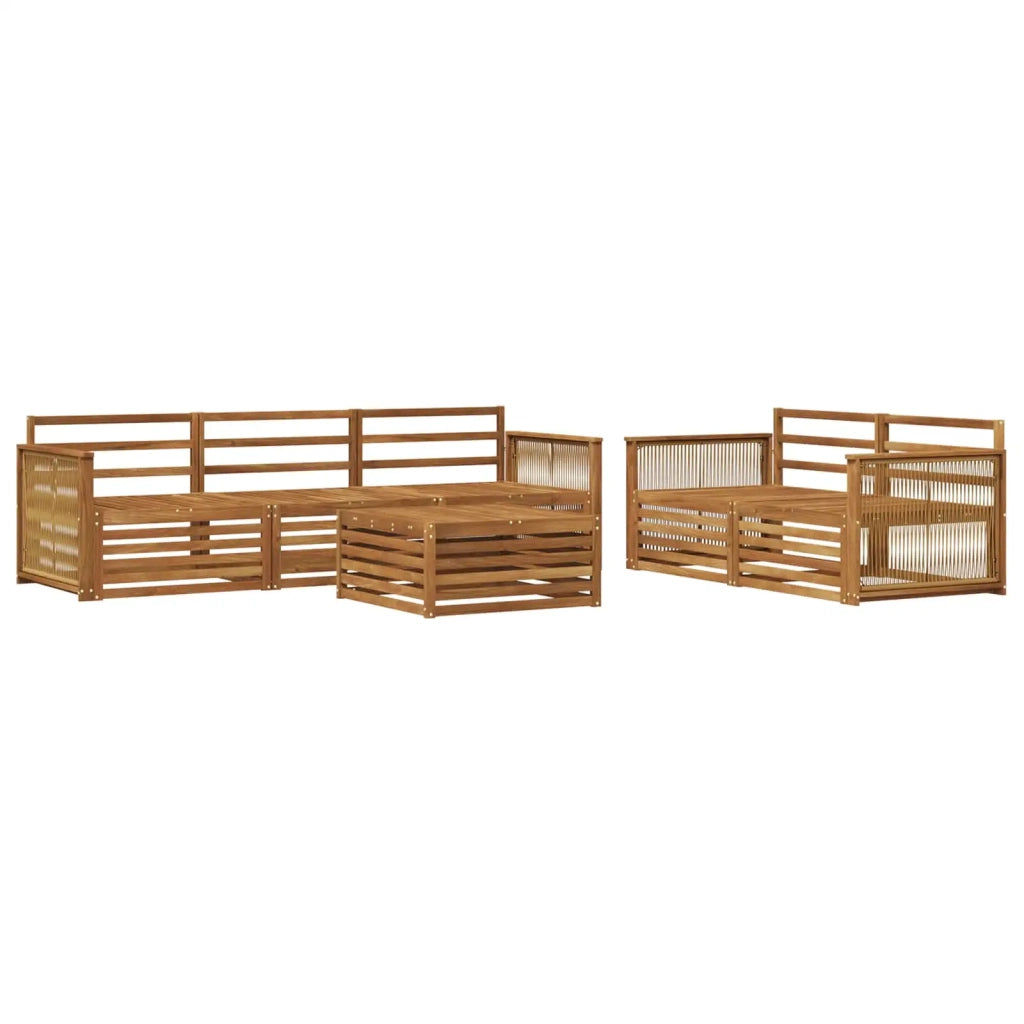Set di divani da esterno 6 pz Naturale Legno di Acacia Massello 3383027