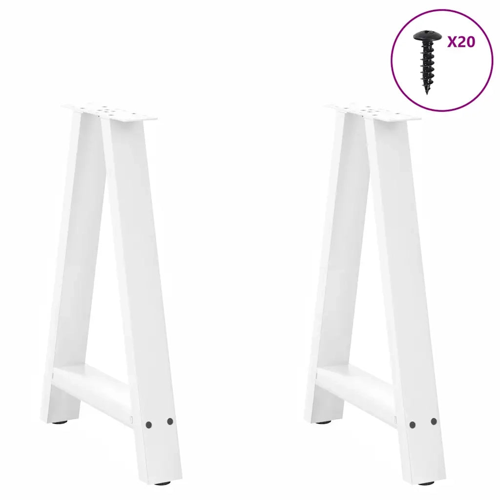 Gambe per tavolo da pranzo a forma di A 2 pz bianche 60x(72-73) cm in acciaio 4012849