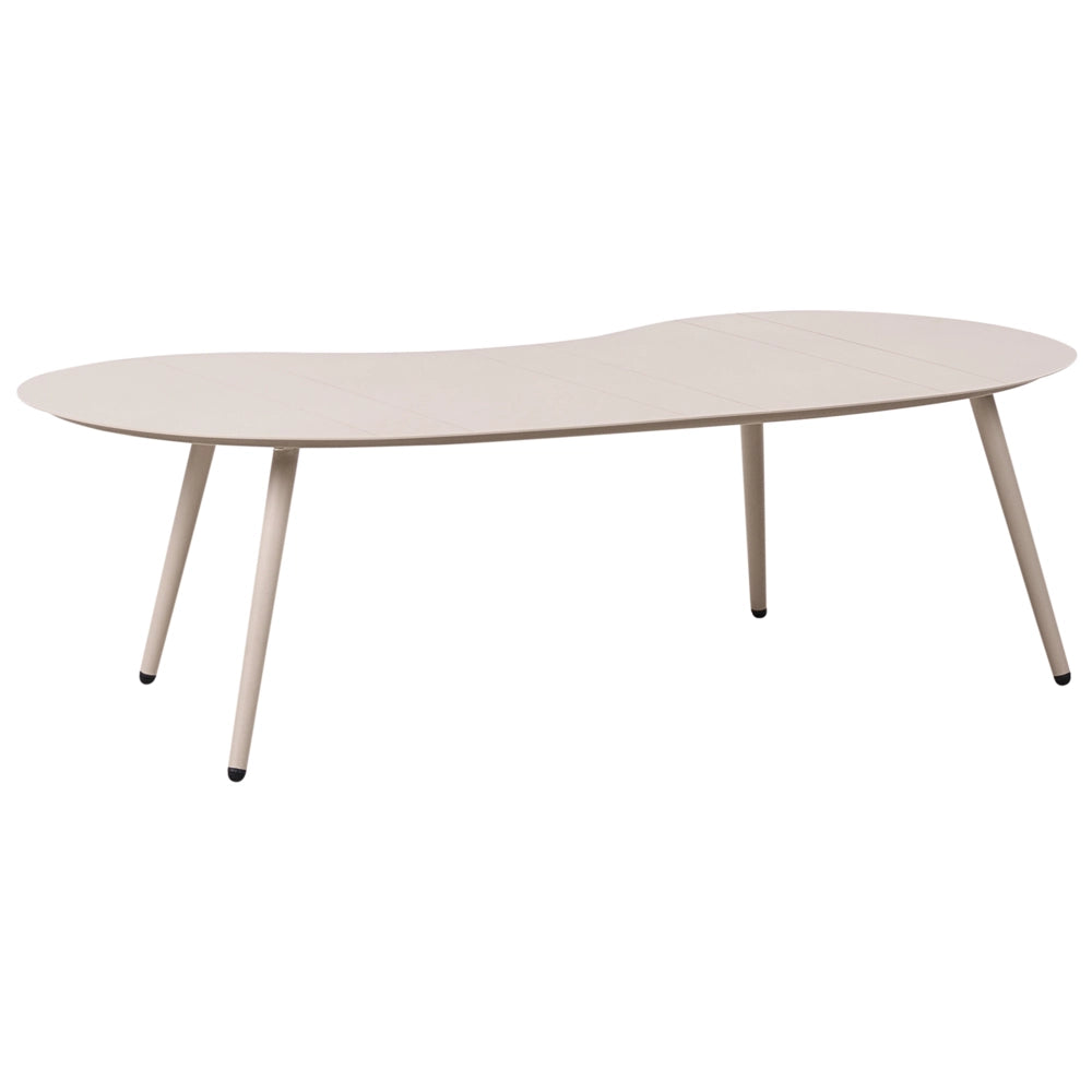 Set divani da giardino a 6 posti Divani con cuscini e tavolino Rivestimento in olefina Alluminio Idrorepellente Resistente ai raggi UV A forma di rene Beige