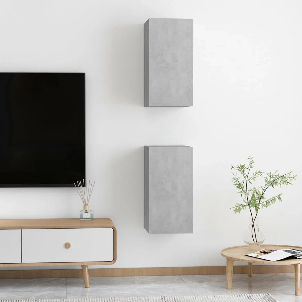 Mobile TV multimediale mensola TV credenza mobile TV sala da pranzo soggiorno camera da letto 2 pezzi 30,5 x 30 x 60 cm legno ingegnerizzato grigio 02_0028531