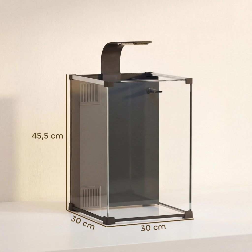 Acquario Nano Completo con LED e Filtro ¨C zephmum ¨C Nero 30x30x45.5 cm