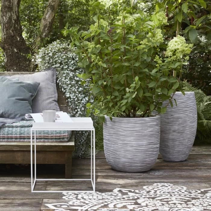 Capi Jardiniere Nature Rib 35 x 34 cm Avorio KOFI932
