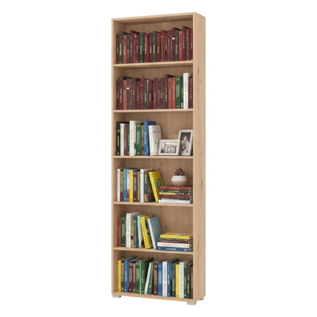 Biblioteca Pramollo, Libreria 5 Ripiani, 70x24.5x211.5h cm Marrone Rovere Nodi