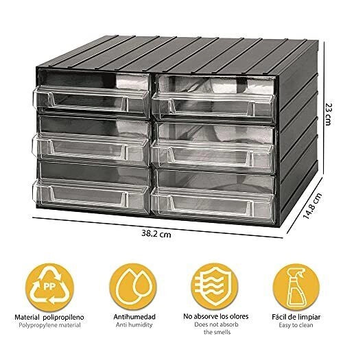 Art Plast ZA1631 Serie 700 Cassettiera 6 Cassetti Componibile ad Incastro 38.2x29x23 cm colore Trasparente